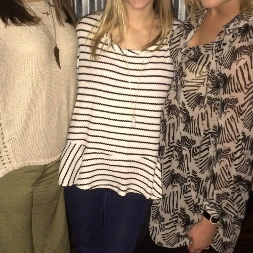 Free People thermal long sleeve peplum